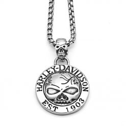 Retro Punk Skeleton Biker Pendant Necklace - Freedom, Strength, faith | Secure Checkout | Tracked Shipping | 7-Day Easy Returns - Image 4