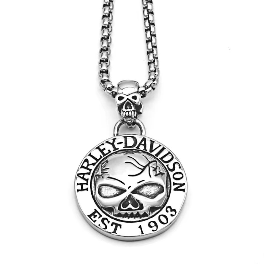 Retro Punk Skeleton Biker Pendant Necklace - Freedom, Strength, faith | Secure Checkout | Tracked Shipping | 7-Day Easy Returns - Image 4