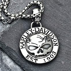 Retro Punk Skeleton Biker Pendant Necklace - Freedom, Strength, faith | Secure Checkout | Tracked Shipping | 7-Day Easy Returns - Image 3