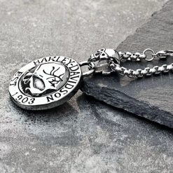 Retro Punk Skeleton Biker Pendant Necklace - Freedom, Strength, faith | Secure Checkout | Tracked Shipping | 7-Day Easy Returns - Image 2