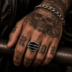 Vintage Stainless Steel Biker Signet Ring - Freedom, Strength, faith | Secure Checkout | Tracked Shipping | 7-Day Easy Returns